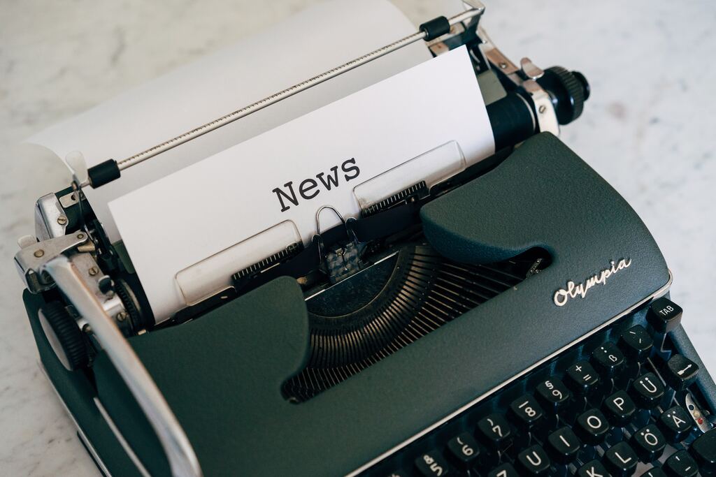 Typewriter with paper